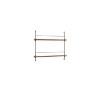 Moebe Magazine Shelving Bookcase Small Smoked Oak/Warm Grey