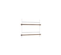 Moebe Magazine Shelving Bookcase Small Smoked Oak/ White