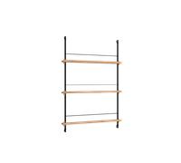MOEBE - Magazine Shelf 85x123 cm, Oak/Black - Black