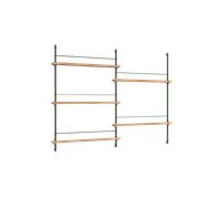 Moebe Magazine Shelving MS.115.2 Oak/Pine Green