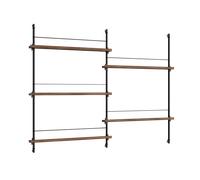Moebe Magazine Shelving MS.115.2 Smoked Oak/ Black