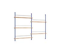 Moebe Magazine Shelving MS.115.2 Smoked Oak/Deep Blue