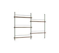 MOEBE - Magazine Shelf 123x162 cm, Smoked Oak/Green - Green