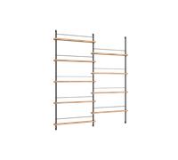 Moebe Magazine Shelving MS.180.2 Oak/ Black