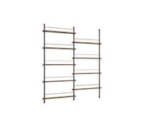 Moebe Magazine Shelving MS.180.2 Smoked Oak/ Black