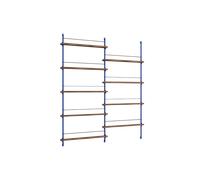 Moebe Magazine Shelving MS.180.2 Smoked Oak/Deep Blue