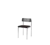 Moebe Offset Dining Chair Upholstered Chrome/ Black