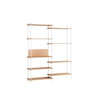 MOEBE S.200.2.A Bookcase System Oak/white