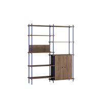 MOEBE S.200.2.I.SO Shelving System Smoked Oak/Deep Blue
