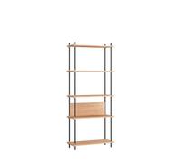 MOEBE Shelving Classic Bookcase High Oak/ Black