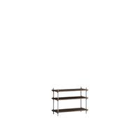 Moebe Shelving Classic Bookcase Low Smoked Oak/Stainless Steel