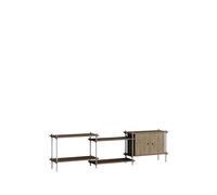 Moebe Shelving S.65.3.B Smoked Oak/Stainless Steel