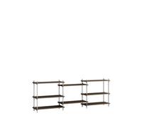 Moebe Shelving S.85.3.A Smoked Oak/Stainless Steel