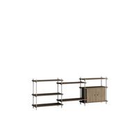 Moebe Shelving S.85.3.B Smoked Oak/Stainless Steel