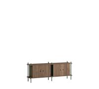 MOEBE Shelving Sideboard Smoked Oak/Pine Green