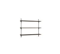 Moebe Shelving Wall Shelf Small Smoked Oak/Stainless Steel