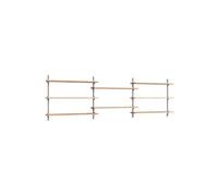 Moebe Wall Shelving WS.65.3 Oak/Stainless Steel