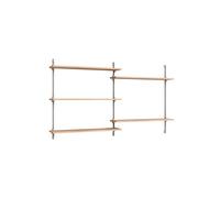 Moebe Wall Shelving WS.85.2 Oak/Stainless Steel