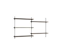 Moebe Wall Shelving WS.85.2 Smoked Oak/Stainless Steel