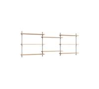 Moebe Wall Shelving WS.85.3 Oak/Stainless Steel