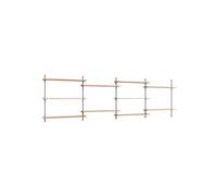 Moebe Wall Shelving WS.85.4 Oak/Stainless Steel