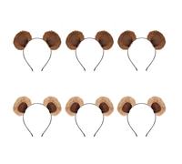 Moedweuo 6 Pcs Soft Plush Movable Cute Bear Ear Headband | Fuzzy Funny Brown Animal Hair Hoop | Headwear for Women Girls Kids Cosplay Halloween Festival Party Celebration Photography Props