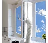 MOEGFY AC Window Seal,Portable Universal Window Kit for Mobile Air Conditioner Unit and Tumble Dryer 560cm/220Inch,Hot Air Stop Air Exchange Guards with Zip and Adhesive Fastener