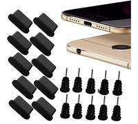 MOELECTRONIX 10x USB 3.1 Type C Dust Cover Suitable for Motorola Moto G13 G23 G53 G73 | Headphone Protection Cap Dust Plug Type C | Black