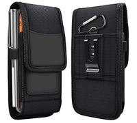 MOELECTRONIX Vertical Hip Belt Bag Suitable for Cubot Kingkong 9 8 7 6 5 Pro Star Power 4G 5G King Kong Belt Bag with Carabiner Hook, Clip and Loop Side Horizontal Protection Case Black