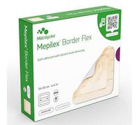 Mölnlycke Mepilex Border Flex 10 × 10 cm - Polyurethane Foam Dressings with Safetac Technology - Pack of 5 Sterile Pieces (Company Code 595300)