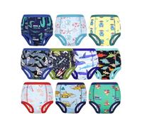 MOEMOE BABY Boys Potty Training Pants Cotton Training Underwear Absorbent Toilet Training Pants for Toddler,Blue Shark,10 pack,5 Years