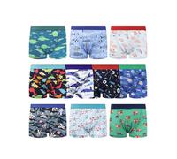 MOEMOE BABY Potty Training Pants Boys,10 Pack Boxer Training Pants,Soft Cotton Training Underwear for Toddlers,Absorbent for Small Accident,Ideal for Daycare & Daily Use,Green Ship,3 Years