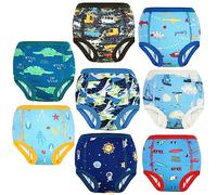 MOEMOE BABY Potty Training Pants Boys Training Pants for Toddler,Toilet Training Underwear Reusable,8 Pack,Light Blue,4 Years