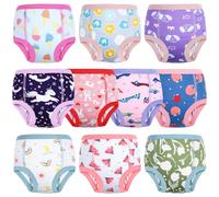 MOEMOE BABY Potty Training Pants, Reusable Cotton Toddler Pants - 10 Pack, Light Violet, 8 Years