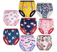 MOEMOE BABY Potty Training Pants - Toddler Reusable Training Pants, Girls, 8 Pack, Red, 7 Years