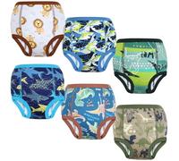 MOEMOE BABY Potty Training Pants - Toddler Training Underwear, Reusable Cotton, 6 Pack, Brown, 4 Years
