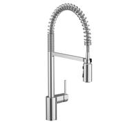 Moen 5923 One Handle Pre-Rinse Spring Pulldown Kitchen Faucet with Power Boost, Chrome, Standard