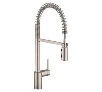 Moen 5923SRS One Handle Pre-Rinse Spring Pulldown Kitchen Faucet with Power Boost, Spot Resist Stainless, Standard