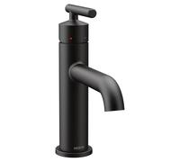 Moen 6145BL Gibson One-Handle Single Hole Modern Bathroom Sink Faucet with Optional Deckplate, Matte Black