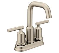 Moen 6150BN Gibson Two-Handle Centerset High Arc Modern Bathroom Faucet with Drain Assembly, Brushed Nickel