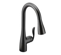 Moen 7594BL Arbor One-Handle Pulldown Kitchen Faucet Featuring Power Boost and Reflex, Matte Black, 0.375