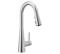 Moen 7864 Sleek One Handle High Arc Pulldown Modern Kitchen Faucet Featuring Power Boost, Chrome, Regular