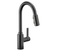 Moen 7882BL Genta LX Single-Handle Pull-Down Sprayer Modern Kitchen Faucet with Reflex and Power Boost, Matte Black
