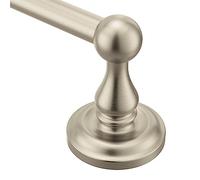 Moen BP6924BN Madison Collection Brushed Nickel 24-Inch Bathroom Single Bar, Wall Mounted Hand or Body Towel Rack
