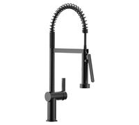 Moen CIA Matte Black Pre-Rinse Spring Kitchen Faucet with PowerBoost Pro, 7822BL