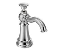 Moen Deck Mounted Kitchen Soap Dispenser with Above The Sink Refillable Bottle, Chrome, 1.12