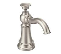 Moen Deck Mounted Kitchen Soap Dispenser with Above The Sink Refillable Bottle, Spot Resist Stainless, 1.12