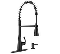 Moen Essie Matte Black One-Handle High Arc Pulldown Kitchen Faucet, 87814BL
