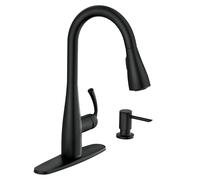 Moen Essie Single-Handle Pull-Down Sprayer Kitchen Faucet with Reflex and Powerclean in Matte Black