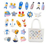 Moen Light Choow Bogg Bag Charms, Beach Life Charms for Bogg Bag, Compatible with Simply Southern Beach Totes, Insert for Rubber Beach Bag Tote Handbag Decoration for Ocean Party Favor (beach life)